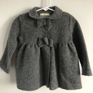 Infant/Toddler Girls Gray Bow Coat